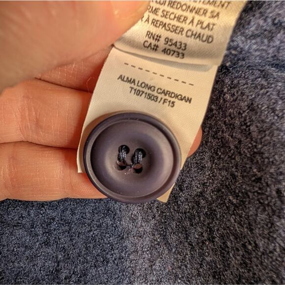 Toad&Co Navy Boiled Wood Lightweight Sweater Coat Size Small - Picture 7 of 9